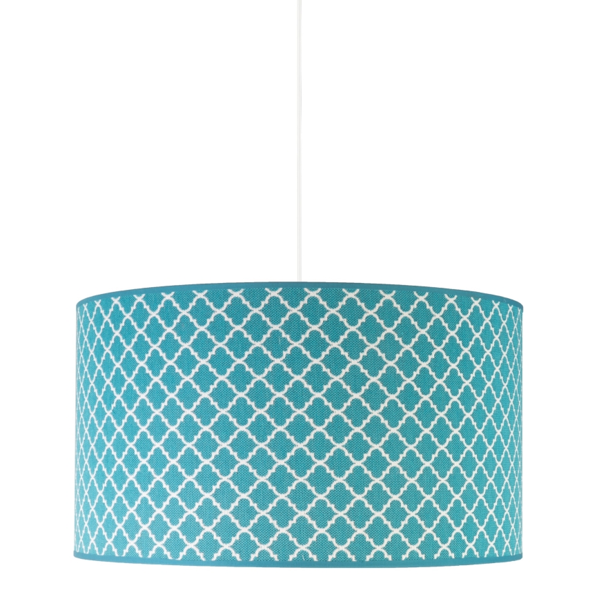 Duolla - Lustra ar auklu MAROKO 1xE27/40W/230V d. 45 cm tirkīza/balta