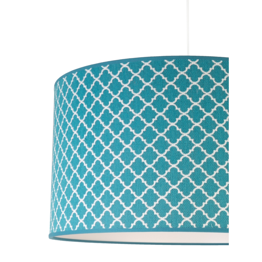 Duolla - Lustra ar auklu MAROKO 1xE27/40W/230V d. 45 cm tirkīza/balta