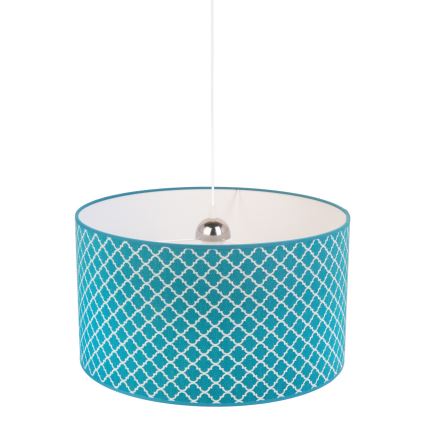 Duolla - Lustra ar auklu MAROKO 1xE27/40W/230V d. 45 cm tirkīza/balta