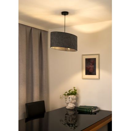 Duolla - Lustra ar auklu OVAL 1xE27/15W/230V pelēka