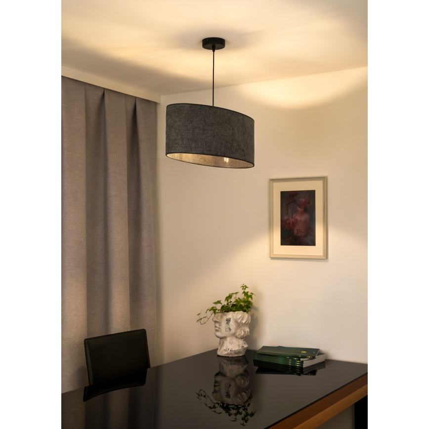 Duolla - Lustra ar auklu OVAL 1xE27/15W/230V pelēka
