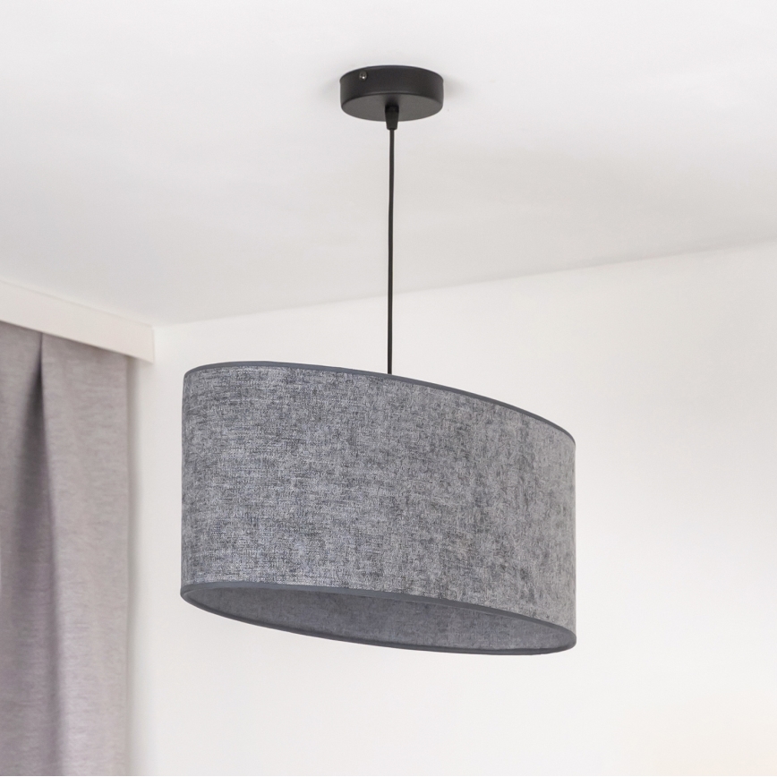 Duolla - Lustra ar auklu OVAL 1xE27/15W/230V pelēka