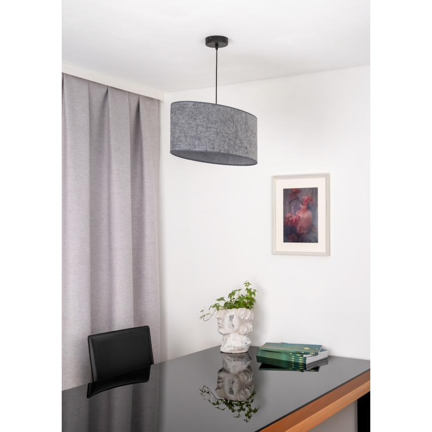 Duolla - Lustra ar auklu OVAL 1xE27/15W/230V pelēka