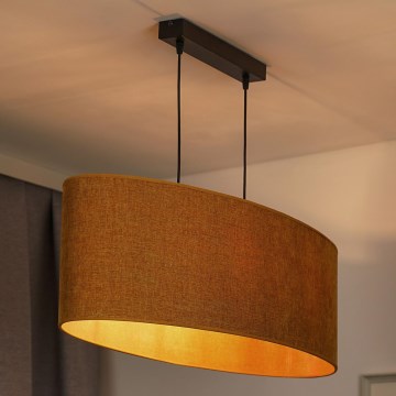 Duolla - Lustra ar auklu OVAL 2xE27/15W/230V brūna