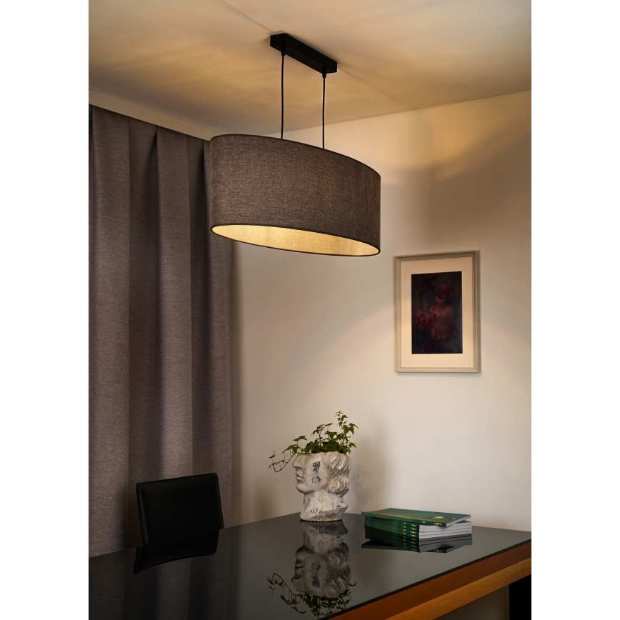 Duolla - Lustra ar auklu OVAL 2xE27/15W/230V brūna