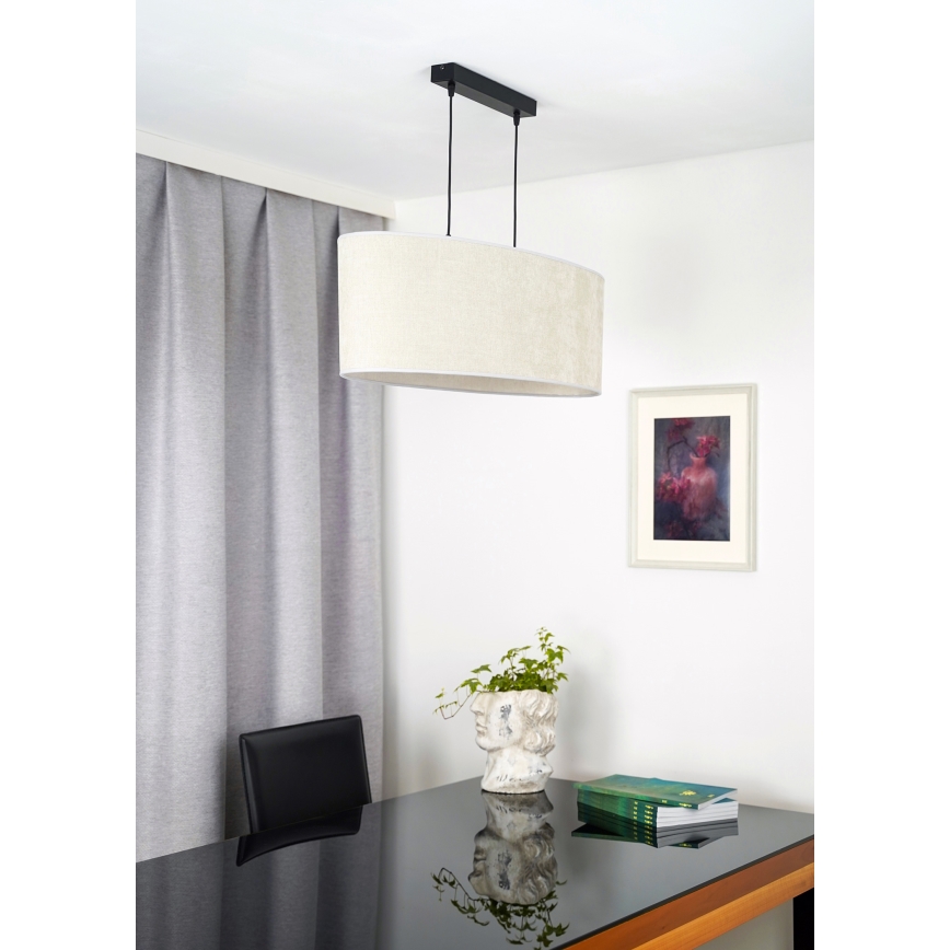 Duolla - Lustra ar auklu OVAL 2xE27/15W/230V pelēka