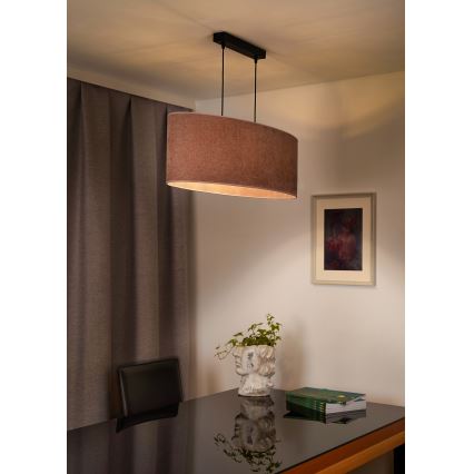 Duolla - Lustra ar auklu OVAL 2xE27/15W/230V rozā