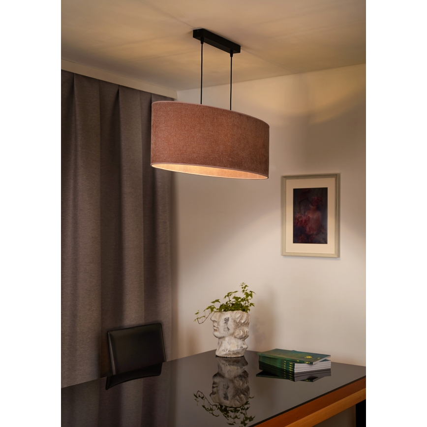 Duolla - Lustra ar auklu OVAL 2xE27/15W/230V rozā