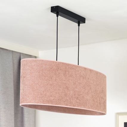 Duolla - Lustra ar auklu OVAL 2xE27/15W/230V rozā