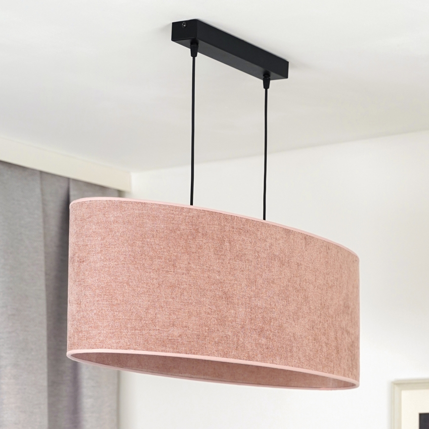 Duolla - Lustra ar auklu OVAL 2xE27/15W/230V rozā