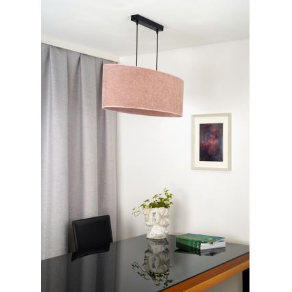 Duolla - Lustra ar auklu OVAL 2xE27/15W/230V rozā