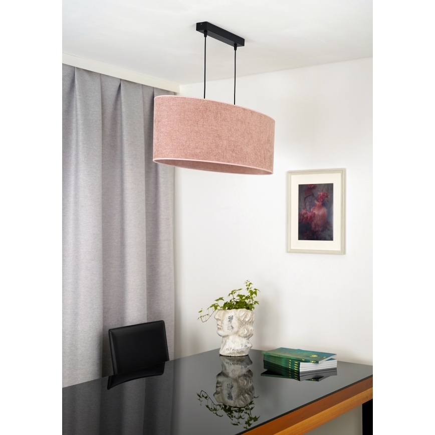 Duolla - Lustra ar auklu OVAL 2xE27/15W/230V rozā