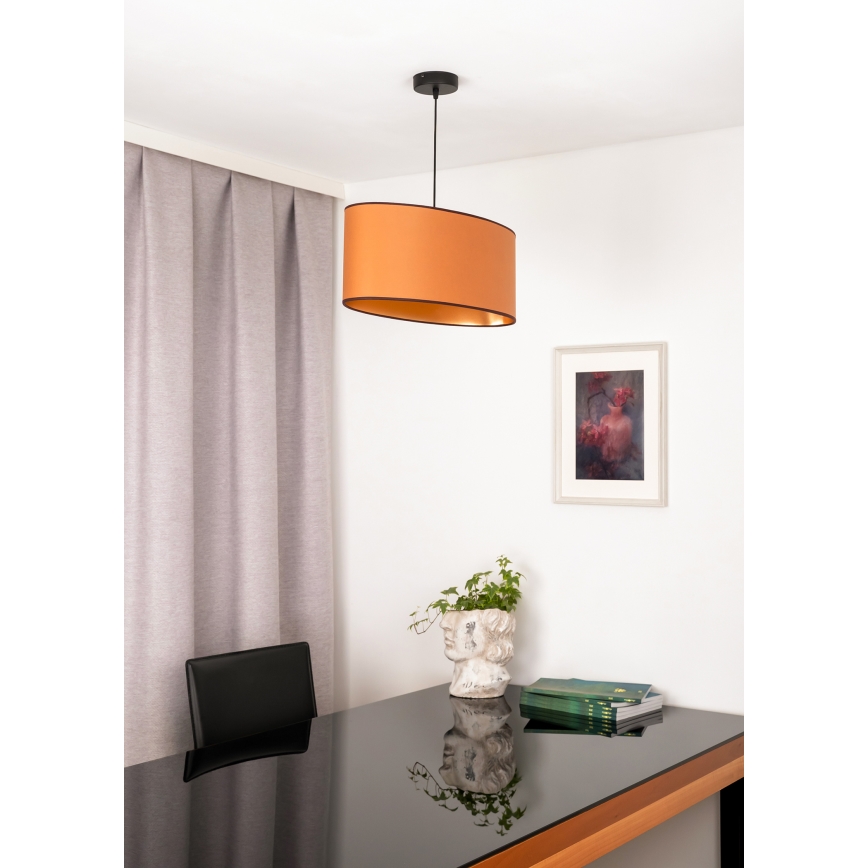 Duolla - Lustra ar auklu OVAL VEGAN 1xE27/15W/230V brūna