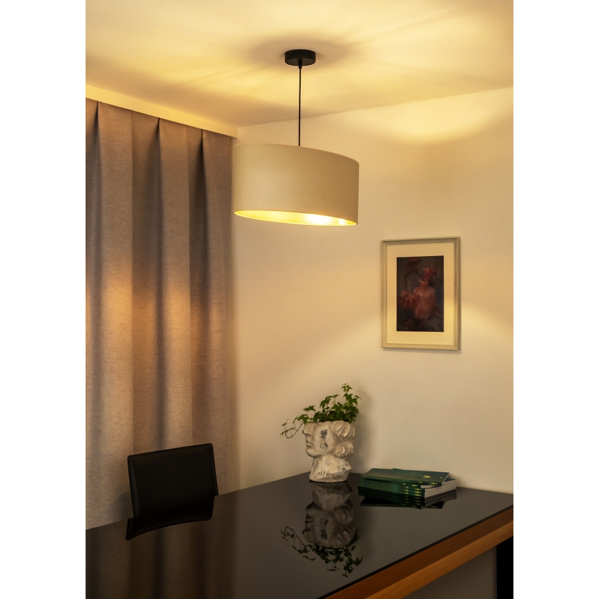 Duolla - Lustra ar auklu OVAL VEGAN 1xE27/15W/230V krēmkrāsa