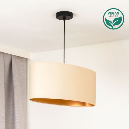Duolla - Lustra ar auklu OVAL VEGAN 1xE27/15W/230V krēmkrāsa