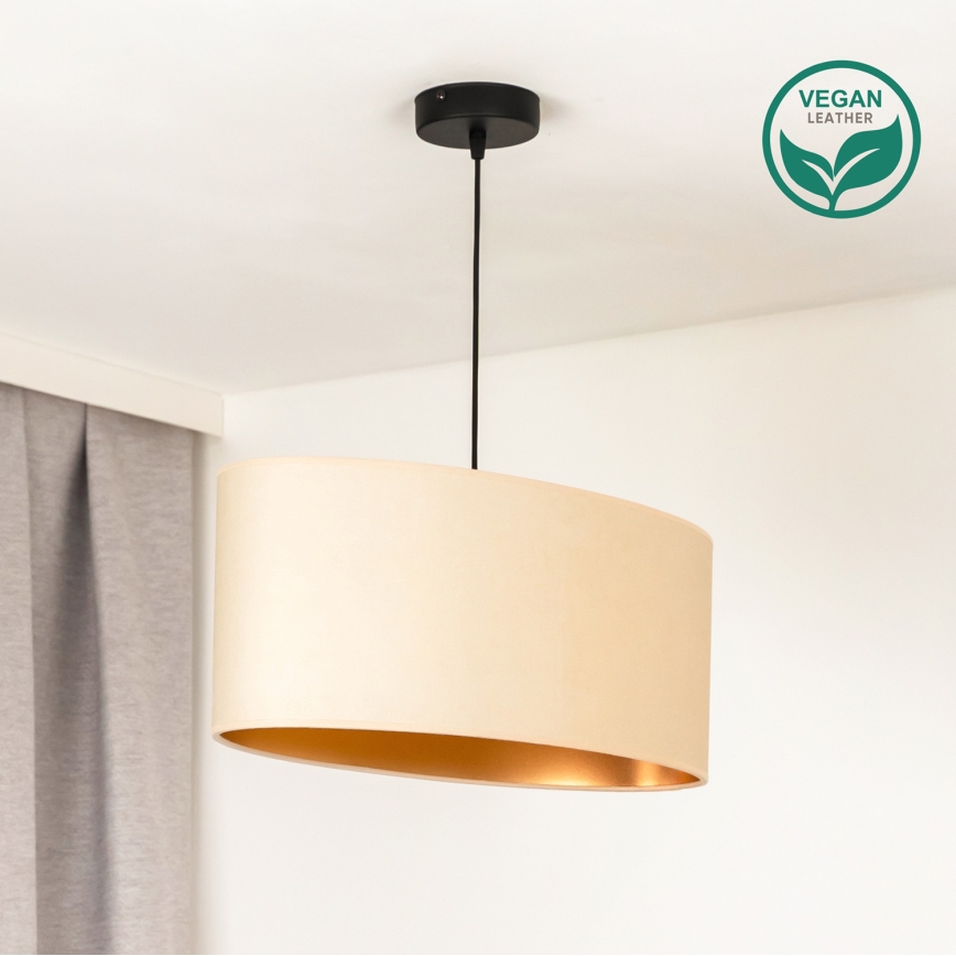 Duolla - Lustra ar auklu OVAL VEGAN 1xE27/15W/230V krēmkrāsa