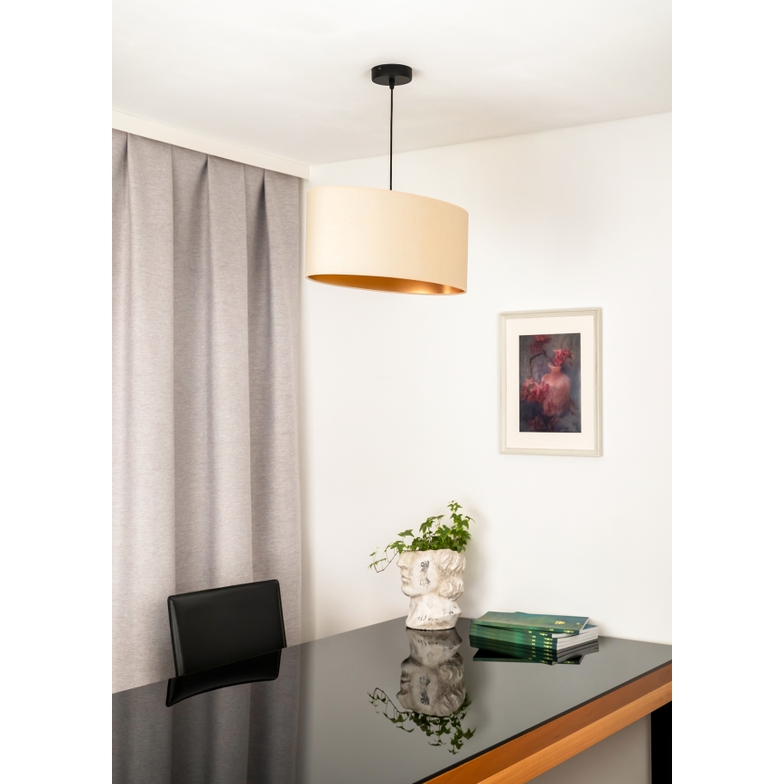 Duolla - Lustra ar auklu OVAL VEGAN 1xE27/15W/230V krēmkrāsa