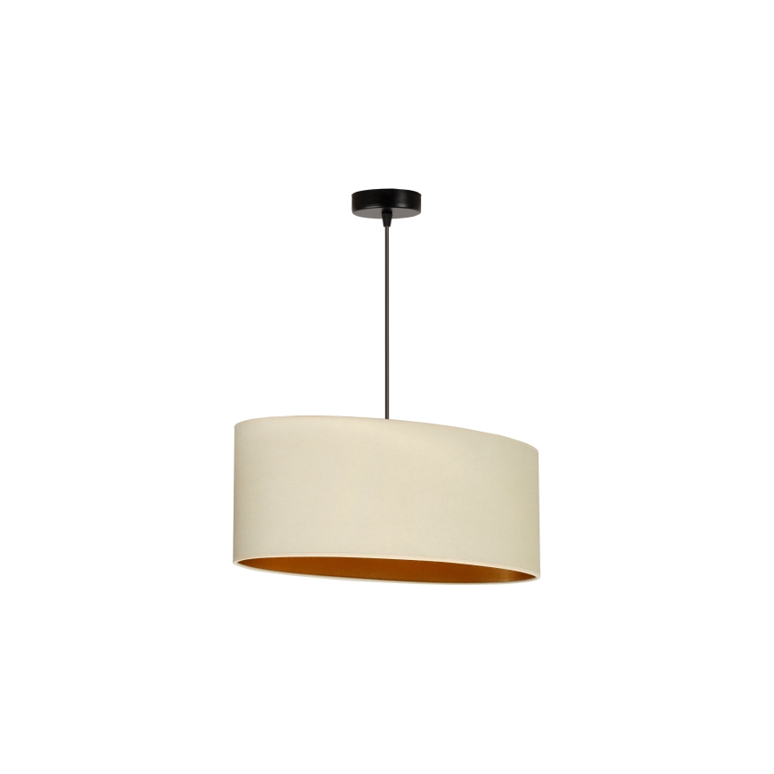 Duolla - Lustra ar auklu OVAL VEGAN 1xE27/15W/230V krēmkrāsa