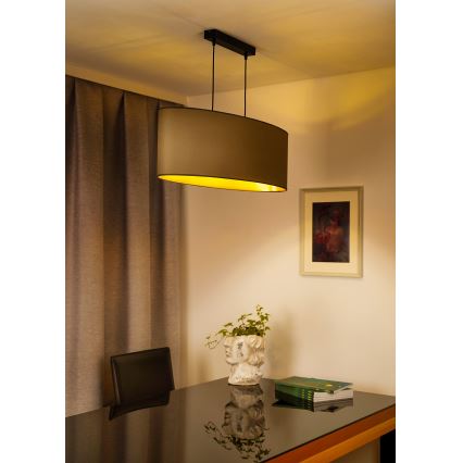 Duolla - Lustra ar auklu OVAL VEGAN 2xE27/15W/230V bēša