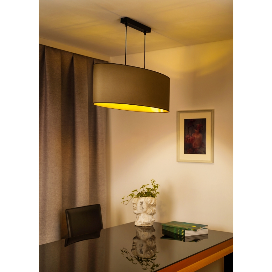 Duolla - Lustra ar auklu OVAL VEGAN 2xE27/15W/230V bēša