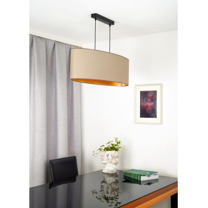 Duolla - Lustra ar auklu OVAL VEGAN 2xE27/15W/230V bēša