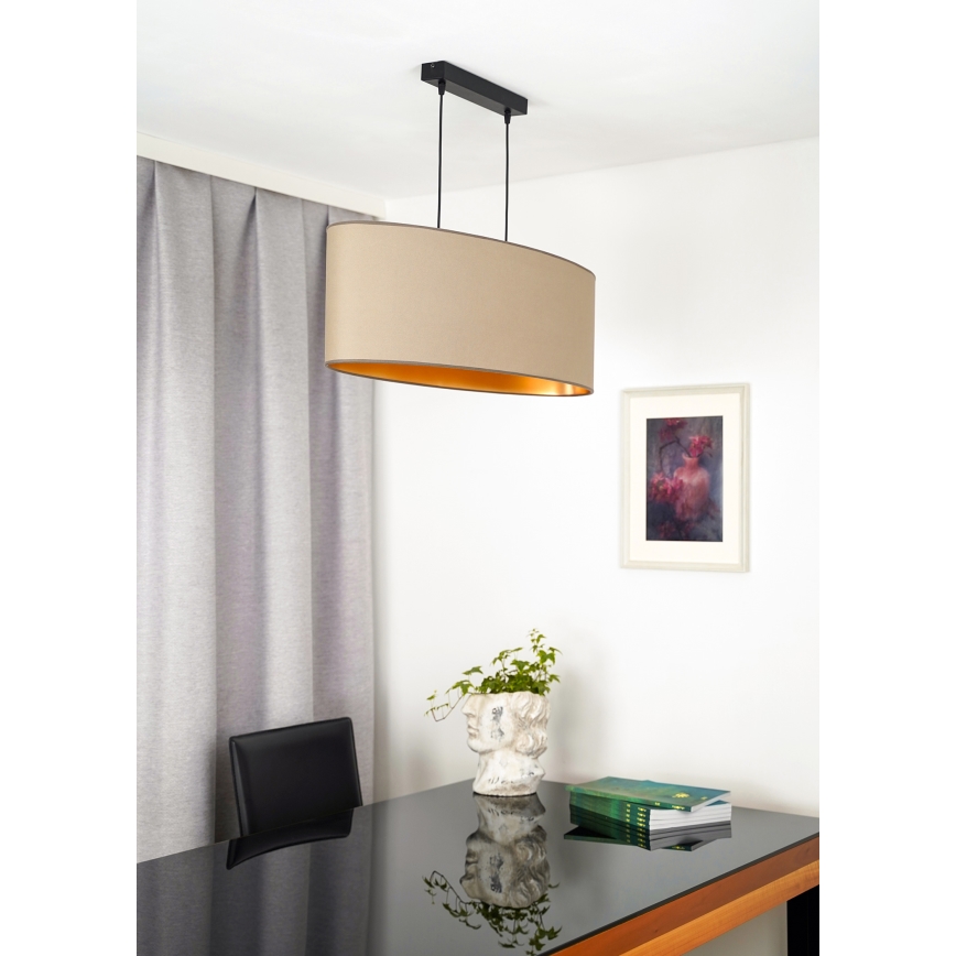 Duolla - Lustra ar auklu OVAL VEGAN 2xE27/15W/230V bēša