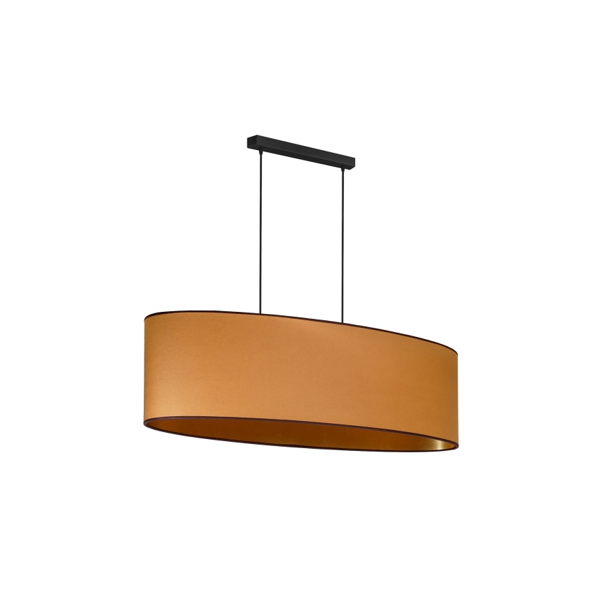 Duolla - Lustra ar auklu OVAL VEGAN 2xE27/15W/230V brūna
