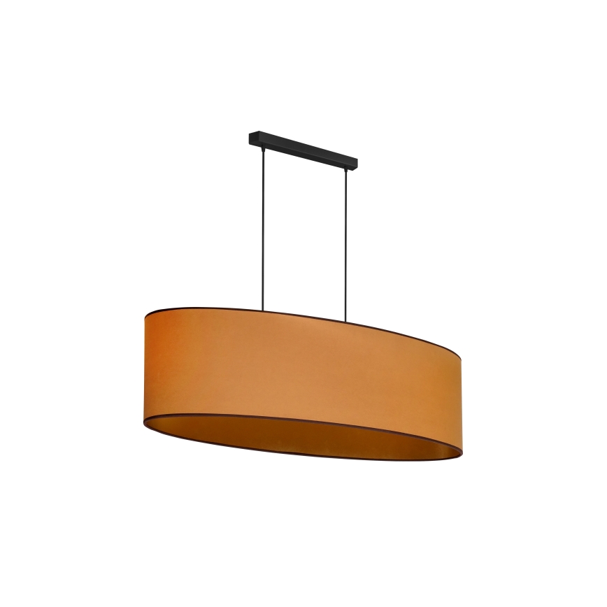 Duolla - Lustra ar auklu OVAL VEGAN 2xE27/15W/230V brūna