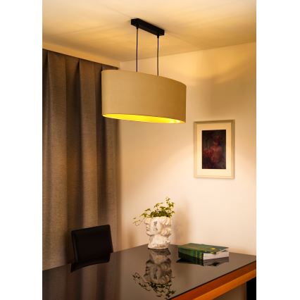 Duolla - Lustra ar auklu OVAL VEGAN 2xE27/15W/230V krēmkrāsa