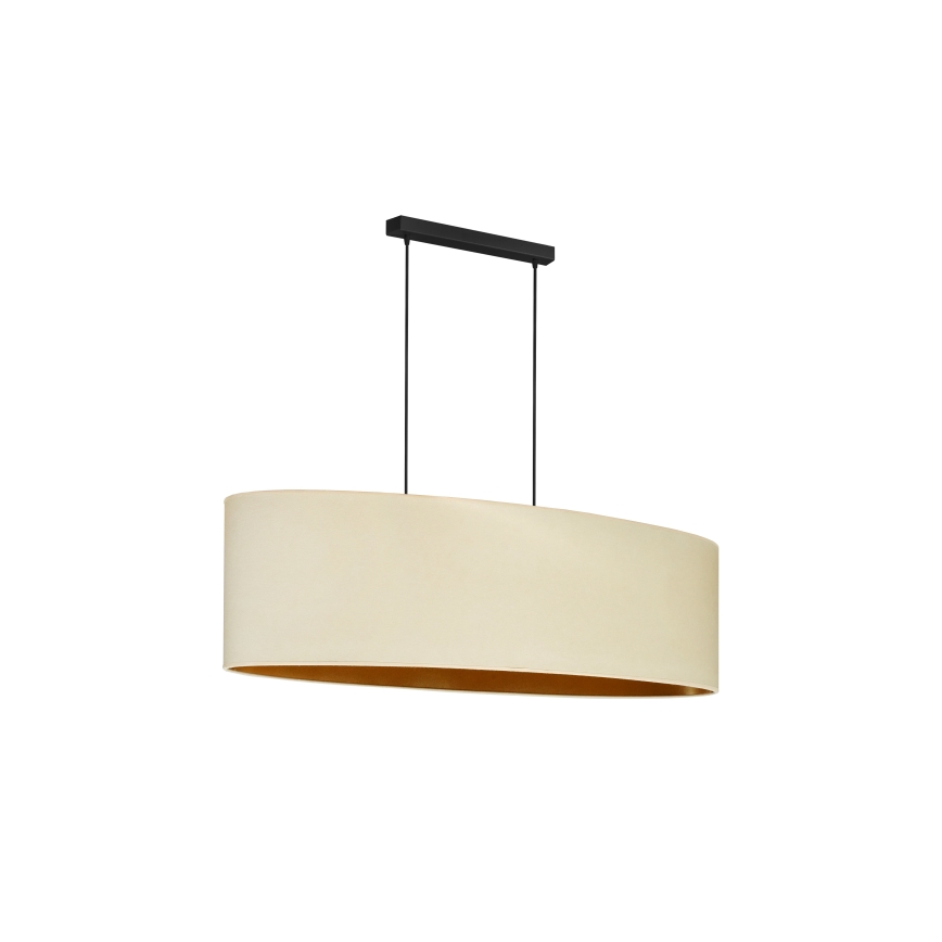 Duolla - Lustra ar auklu OVAL VEGAN 2xE27/15W/230V krēmkrāsa