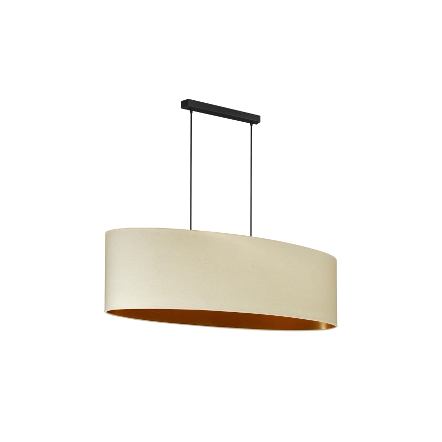 Duolla - Lustra ar auklu OVAL VEGAN 2xE27/15W/230V krēmkrāsa