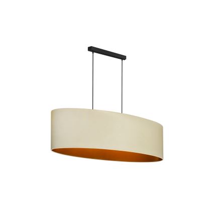 Duolla - Lustra ar auklu OVAL VEGAN 2xE27/15W/230V krēmkrāsa