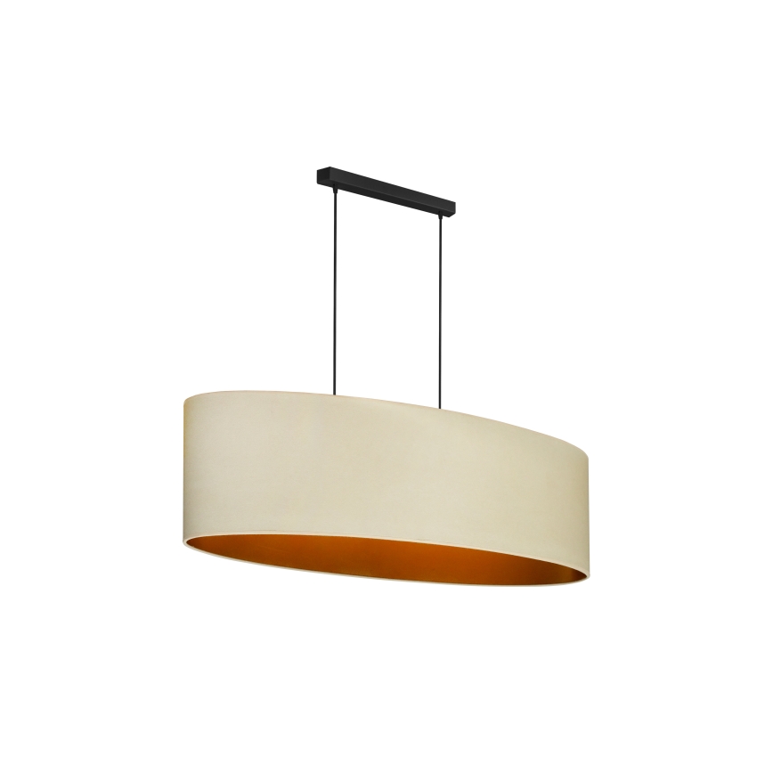 Duolla - Lustra ar auklu OVAL VEGAN 2xE27/15W/230V krēmkrāsa