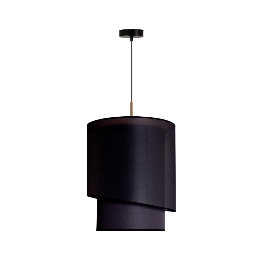 Duolla - Lustra ar auklu PARIS 1xE27/15W/230V d. 40 cm melna/zelta