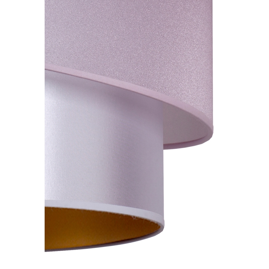 Duolla - Lustra ar auklu PARIS 1xE27/15W/230V d. 40 cm rozā/sudraba/vara