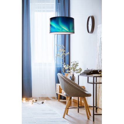 Duolla - Lustra ar auklu PRINT M 1xE27/40W/230V d. 35 cm tirkīza