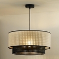 Duolla - Lustra ar auklu RATTAN YUTE 1xE27/15W/230V d. 45 cm krēmkrāsa/melna