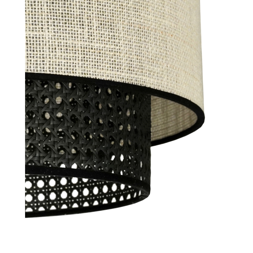 Duolla - Lustra ar auklu RATTAN YUTE 1xE27/15W/230V d. 45 cm krēmkrāsa/melna