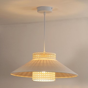 Duolla - Lustra ar auklu RIO RATTAN 1xE27/15W/230V d. 45 cm bēša/rotanga