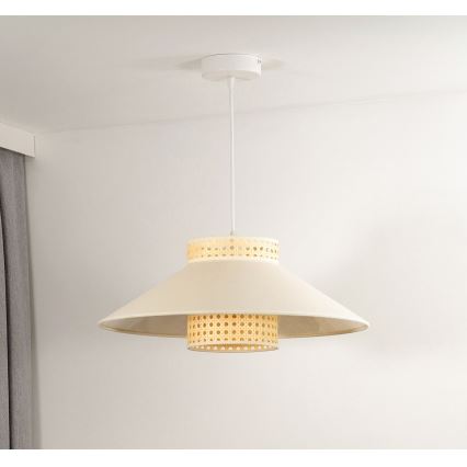 Duolla - Lustra ar auklu RIO RATTAN 1xE27/15W/230V d. 45 cm bēša/rotanga