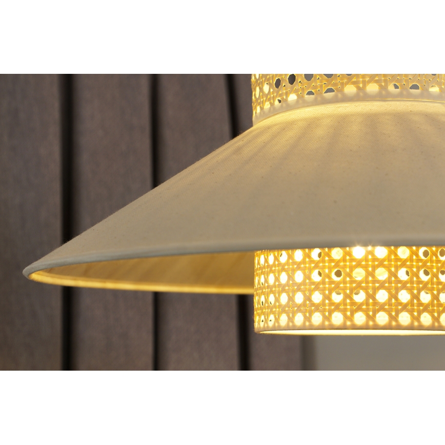 Duolla - Lustra ar auklu RIO RATTAN 1xE27/15W/230V d. 45 cm bēša/rotanga