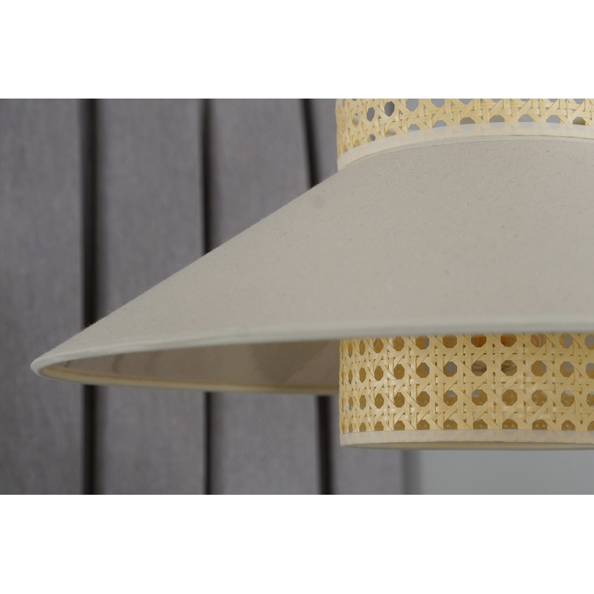Duolla - Lustra ar auklu RIO RATTAN 1xE27/15W/230V d. 45 cm bēša/rotanga