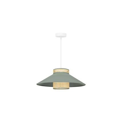 Duolla - Lustra ar auklu RIO RATTAN 1xE27/15W/230V d. 45 cm zaļa/rotanga