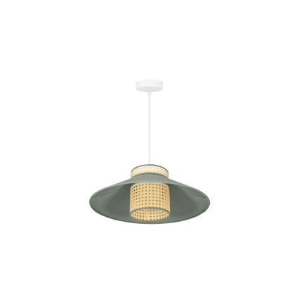 Duolla - Lustra ar auklu RIO RATTAN 1xE27/15W/230V d. 45 cm zaļa/rotanga