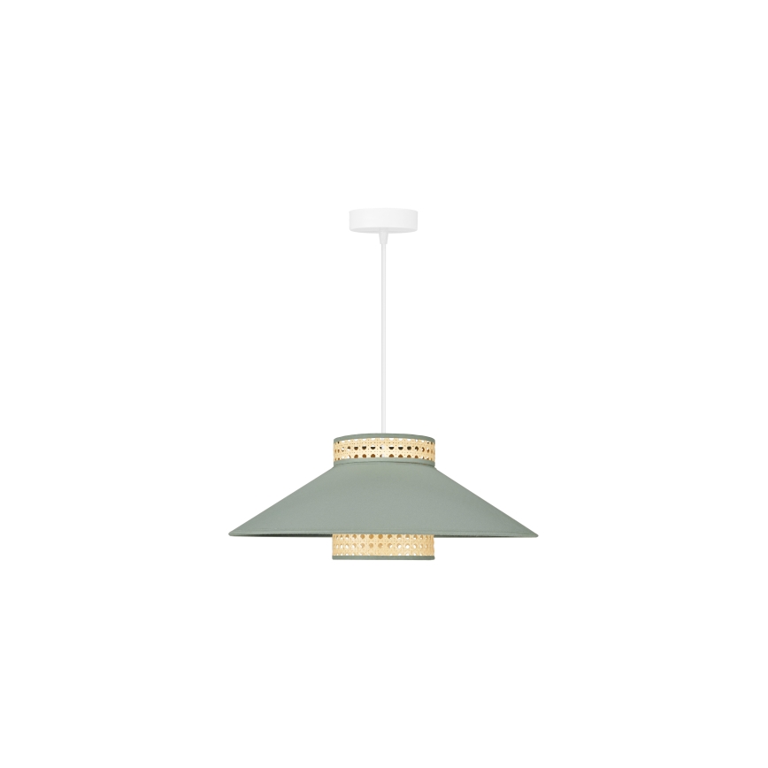 Duolla - Lustra ar auklu RIO RATTAN 1xE27/15W/230V d. 45 cm zaļa/rotanga