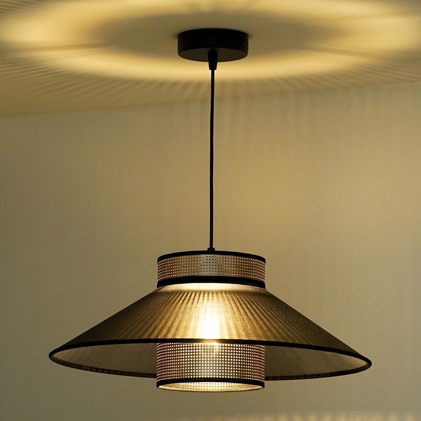 Duolla - Lustra ar auklu RIO SHINY 1xE27/15W/230V d. 45 cm melna/varš