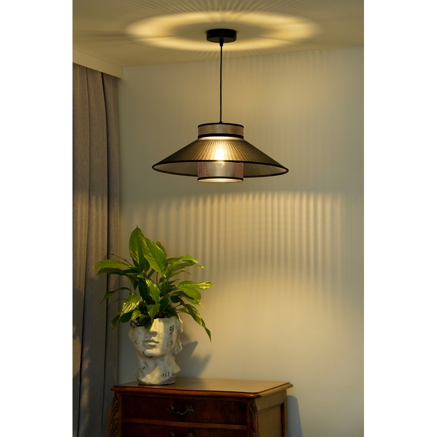 Duolla - Lustra ar auklu RIO SHINY 1xE27/15W/230V d. 45 cm melna/varš