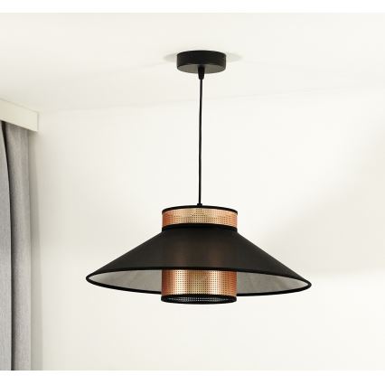 Duolla - Lustra ar auklu RIO SHINY 1xE27/15W/230V d. 45 cm melna/varš