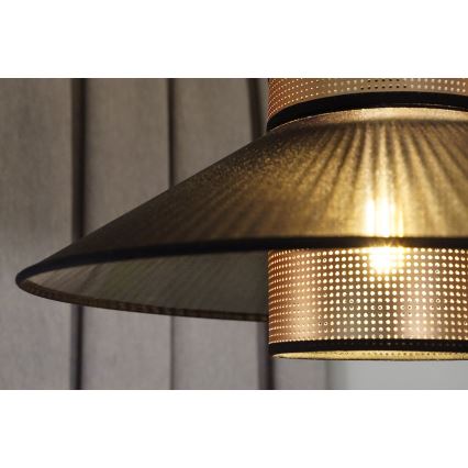 Duolla - Lustra ar auklu RIO SHINY 1xE27/15W/230V d. 45 cm melna/varš