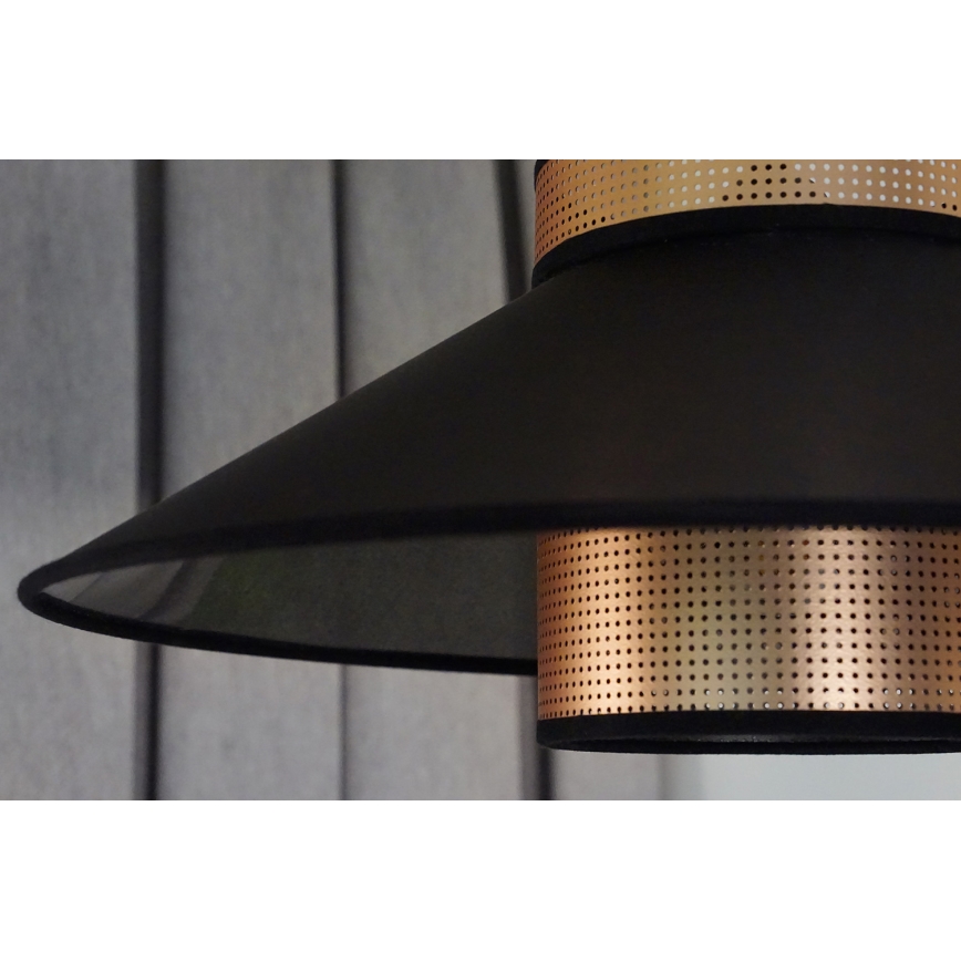 Duolla - Lustra ar auklu RIO SHINY 1xE27/15W/230V d. 45 cm melna/varš